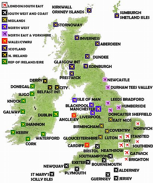 Flights from the UK to Spain and flights from Spain to the UK